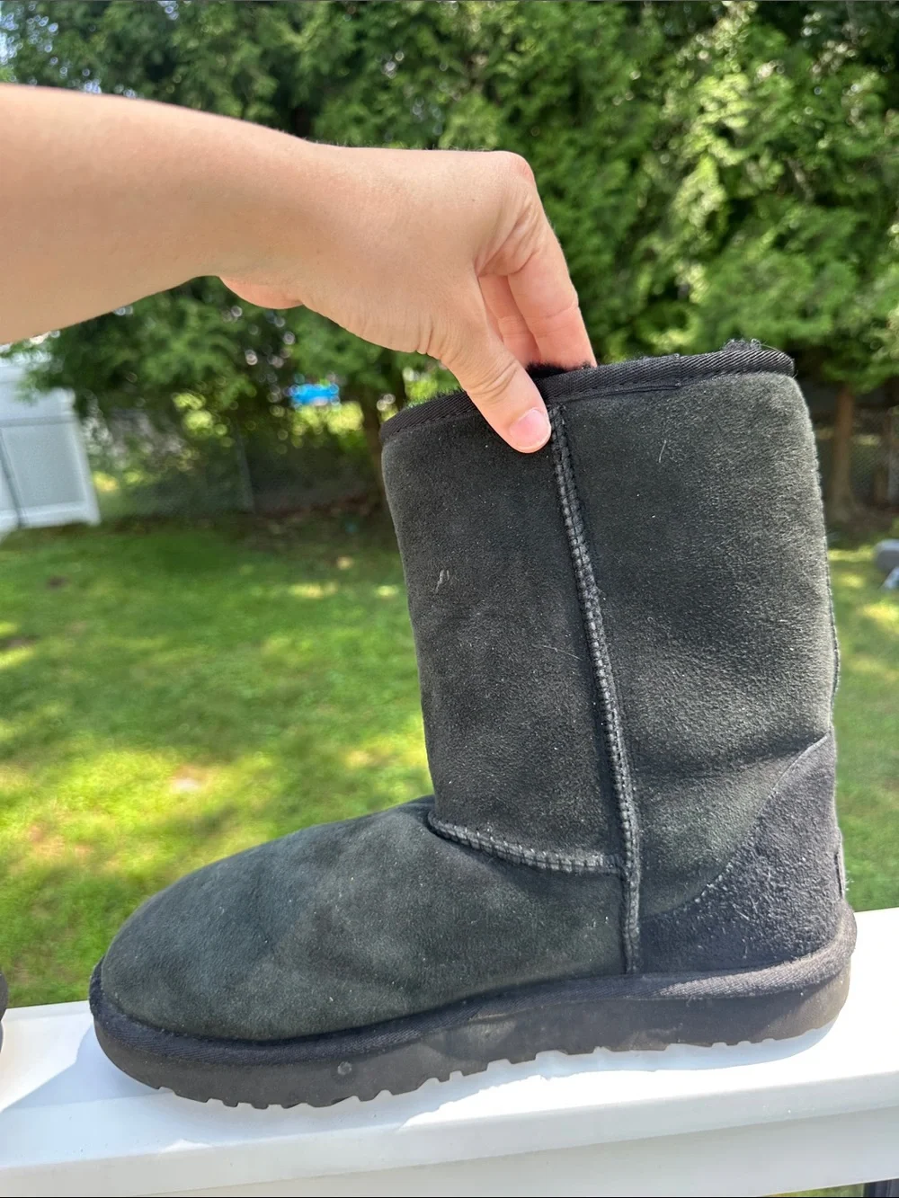 UGG Classic Short Black Suede Winter Boots